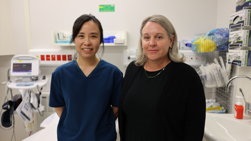 Sunshine Coast Health Obstetrics and Gynaecology Senior Registrar Dr Adeline Foo and patient Carmen Rashford