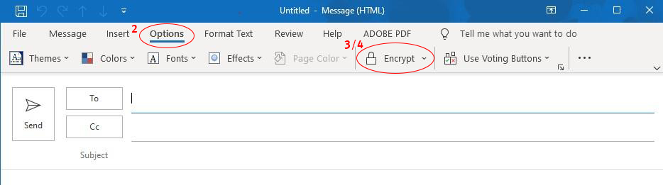 Process to encrypt emails